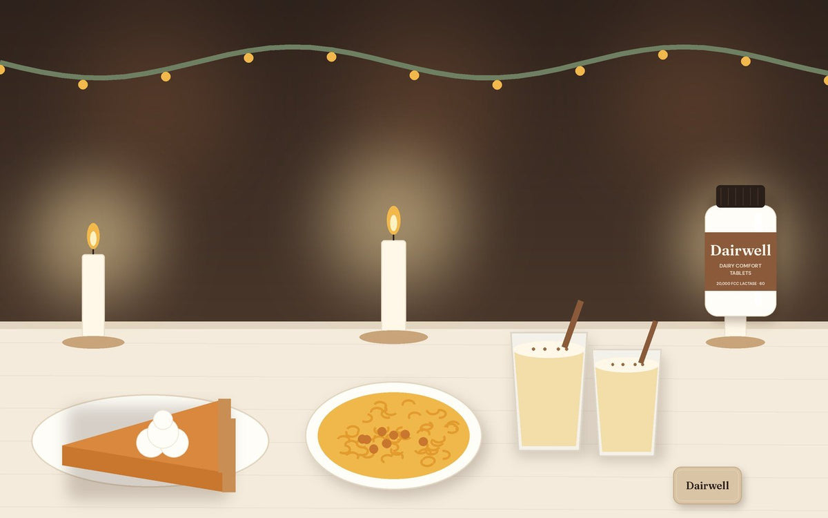 Illustration: candlelit holiday dinner table