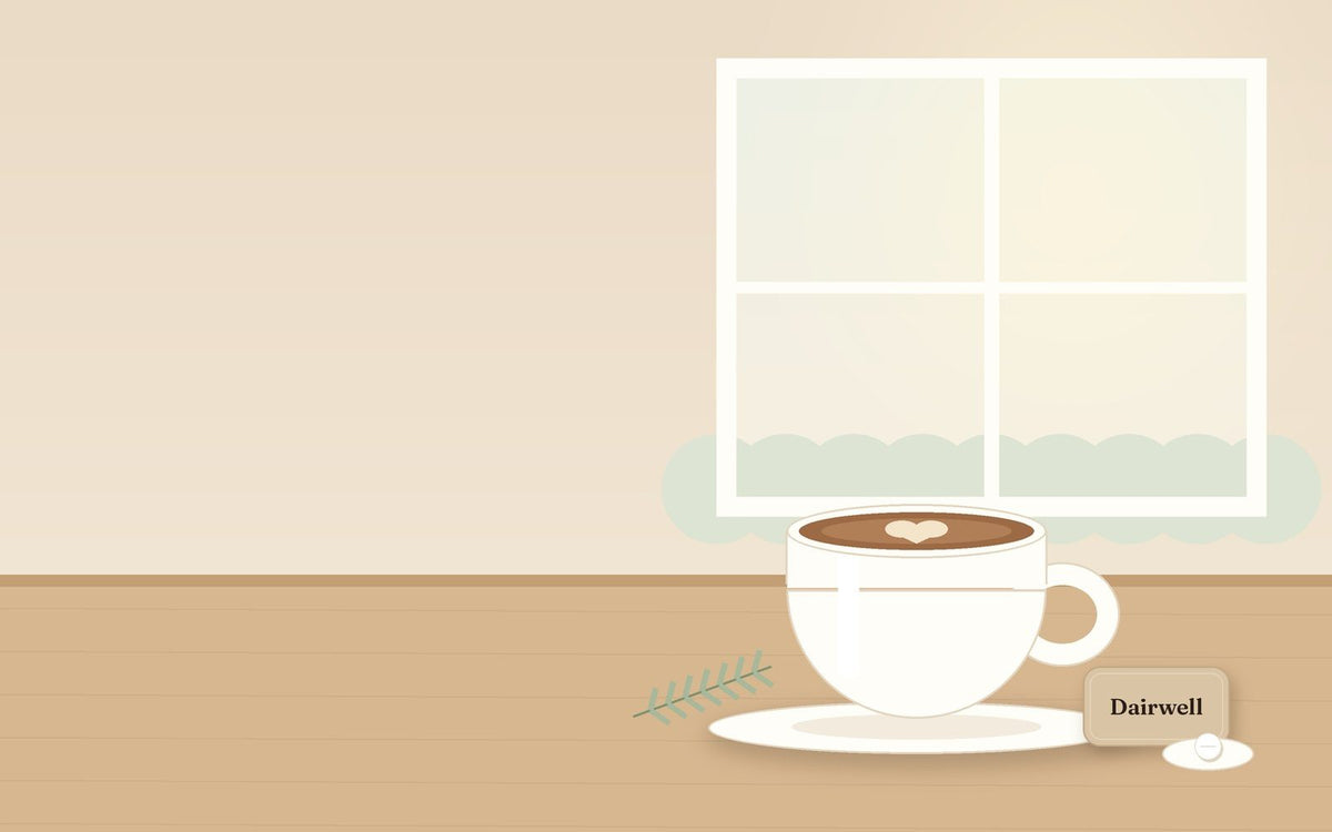 Illustration: a latte by a café window